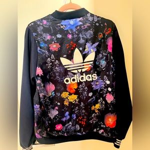 Adidas Firebird dark floral print bomber